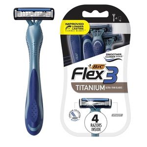 BIC Flex 3 Men's 3-Blade Disposable Razor, 4 Count